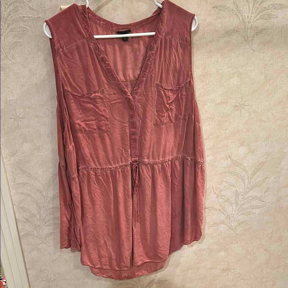 Torrid Pink Smocked Sleeveless Blouse